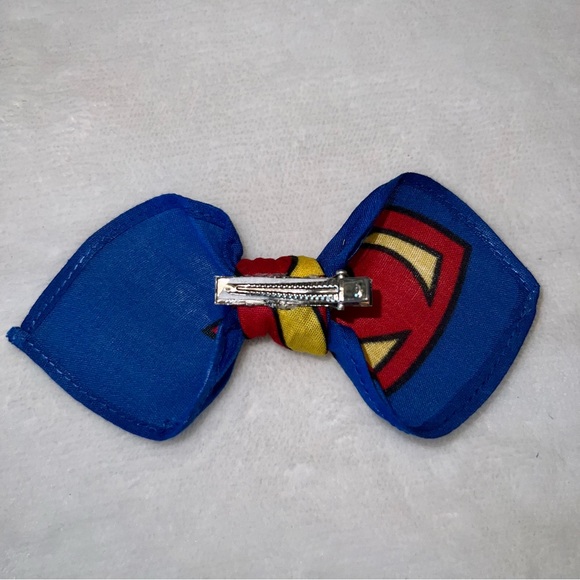 Superman Dark Blue Superhero Rockabilly Bandana Hair Bow - Picture 8 of 11